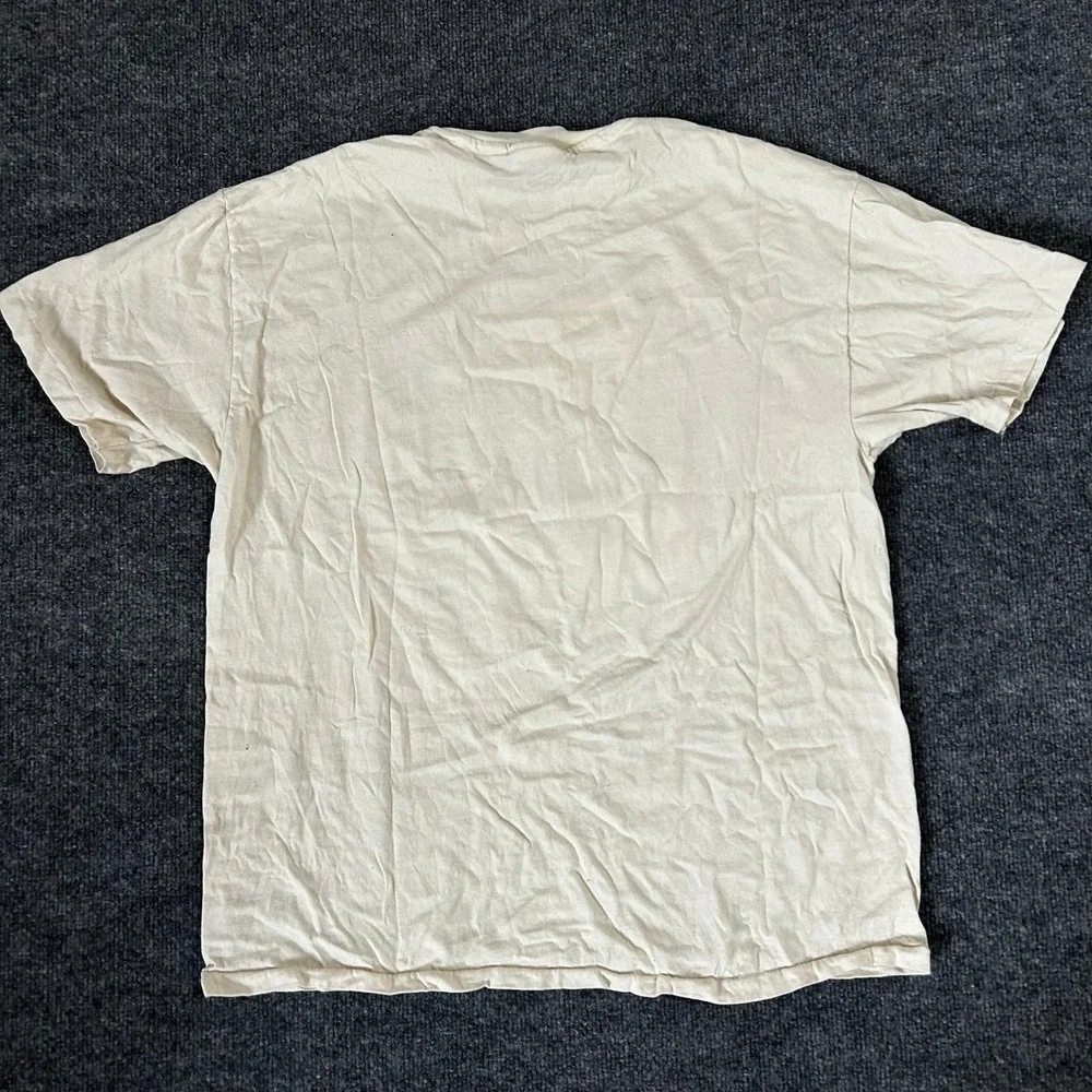Hanes T-Shirt Mens XL Beige Pattiegonia Hiking Club Graphic Single Stitch - Picture 7 of 8